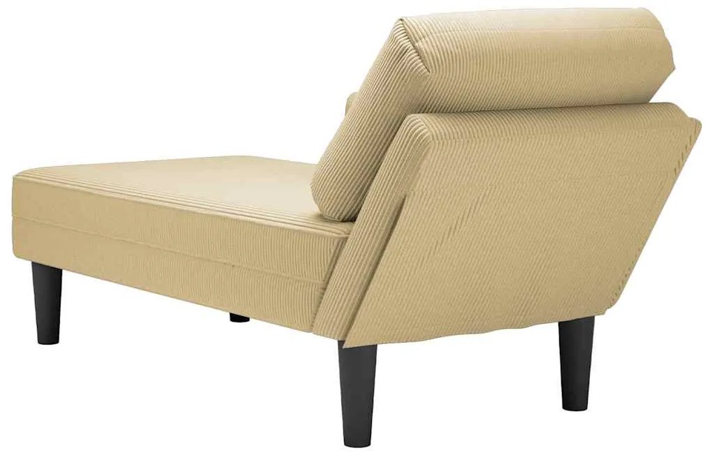 Chaise lounge com almofada tecido corduroy verde claro