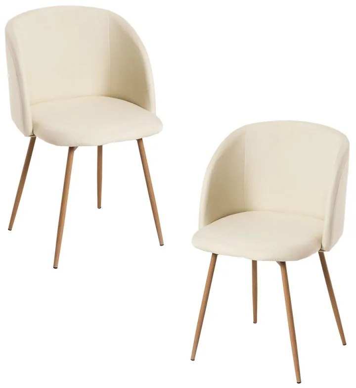 Pack 2 Cadeiras Velt Tecido - Beige