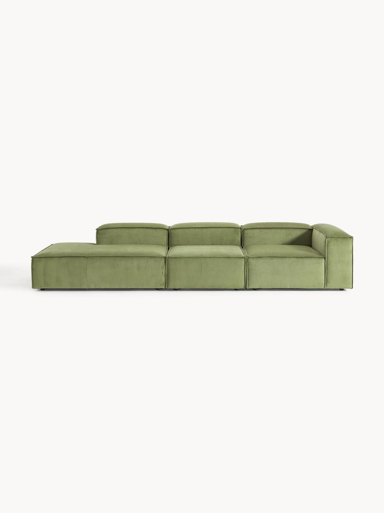 Chaise longue modular XL em bombazina Lennon