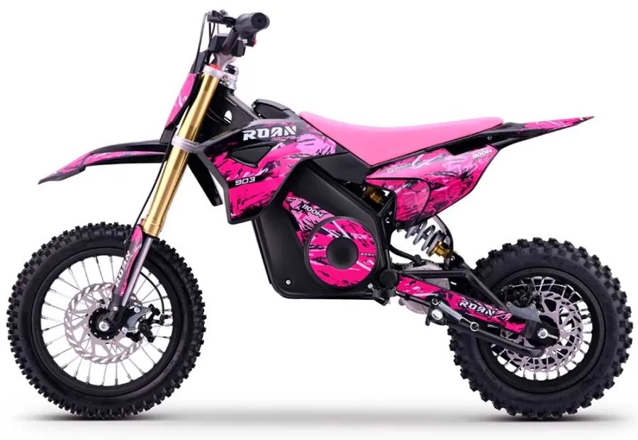 Mini moto elétrica para crianças MINICROSS 1100W Roan 903 motor eléctrico Brush 12/10" Rosa