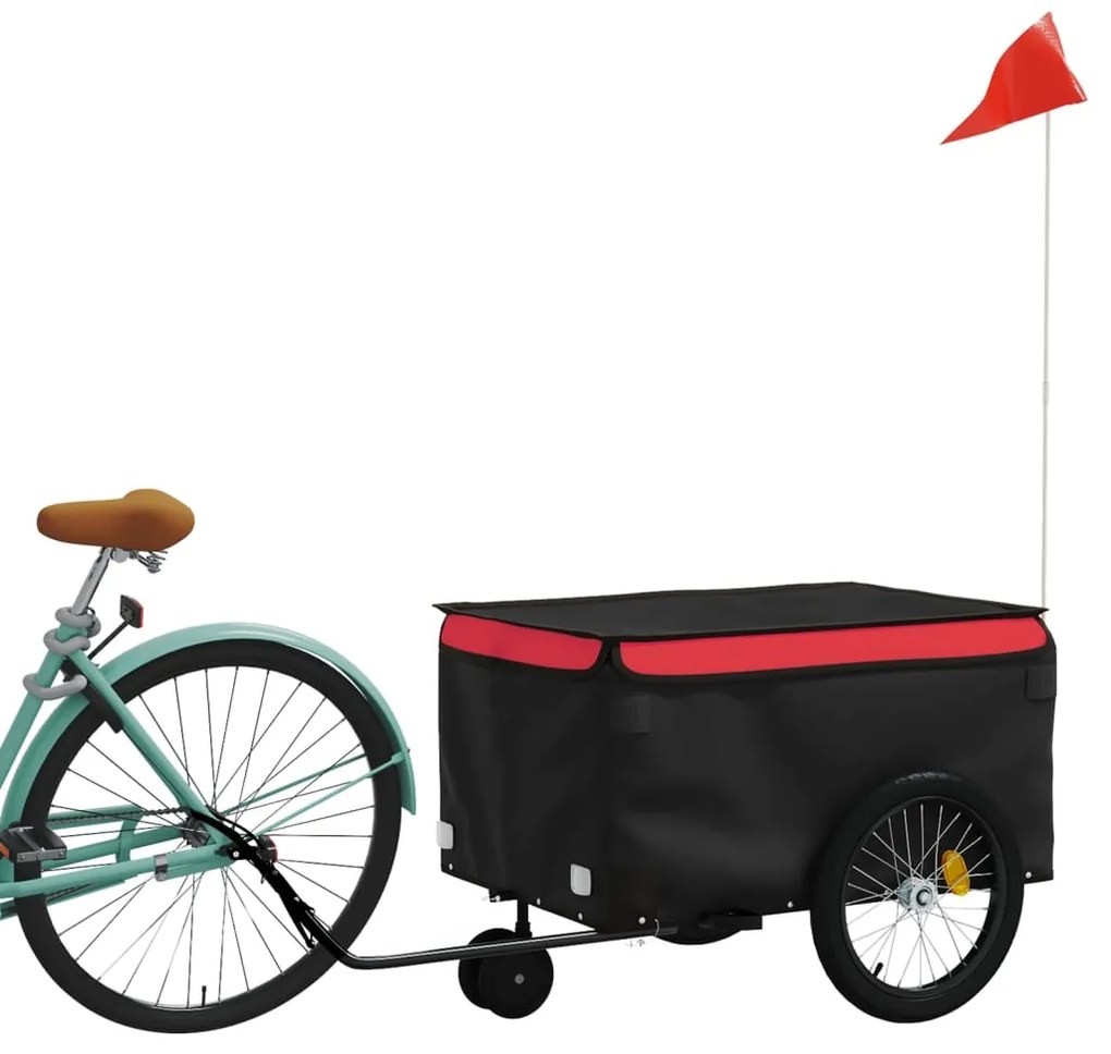 Reboque para bicicleta 30 kg ferro preto e vermelho