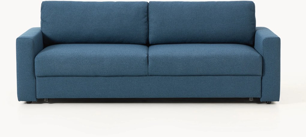 Sofá-cama em bouclé com arrumação Tasha (3 lugares)