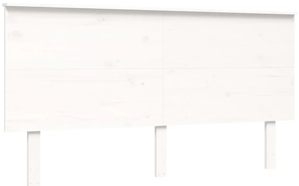 Estrutura de cama King Size com cabeceira madeira maciça branco