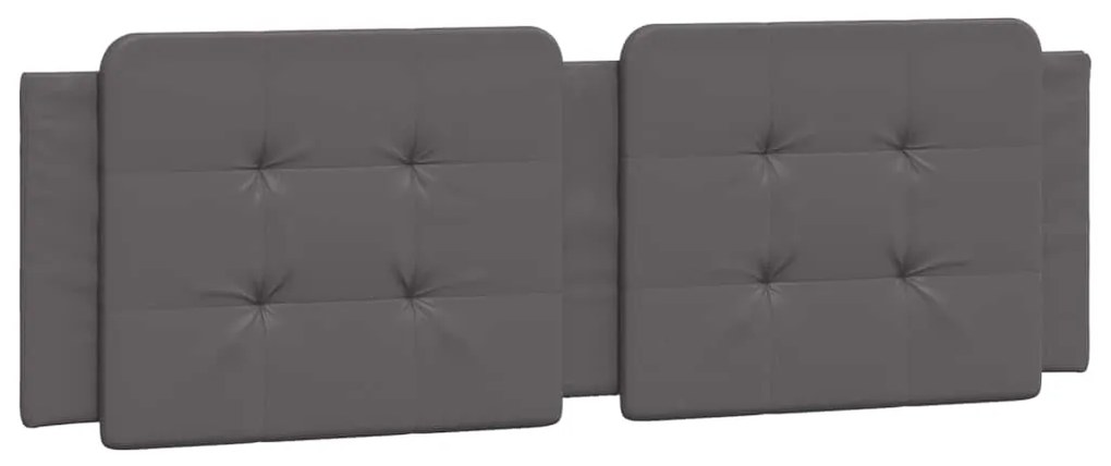 Estrutura cama c/ cabeceira couro artificial 160x200cm cinzento