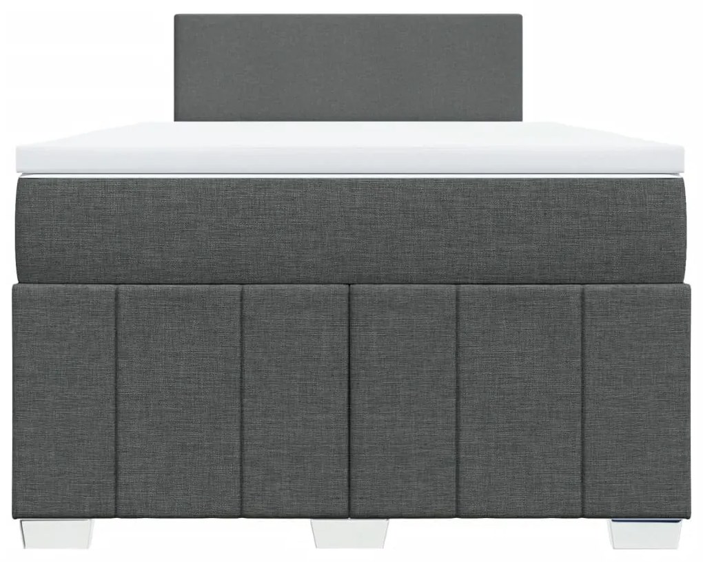 Cama boxspring com colchão 120x190 cm tecido cinzento-escuro