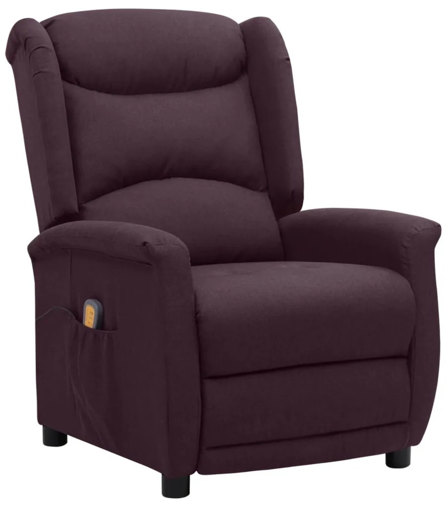 vidaXL Poltrona de massagens tecido roxo