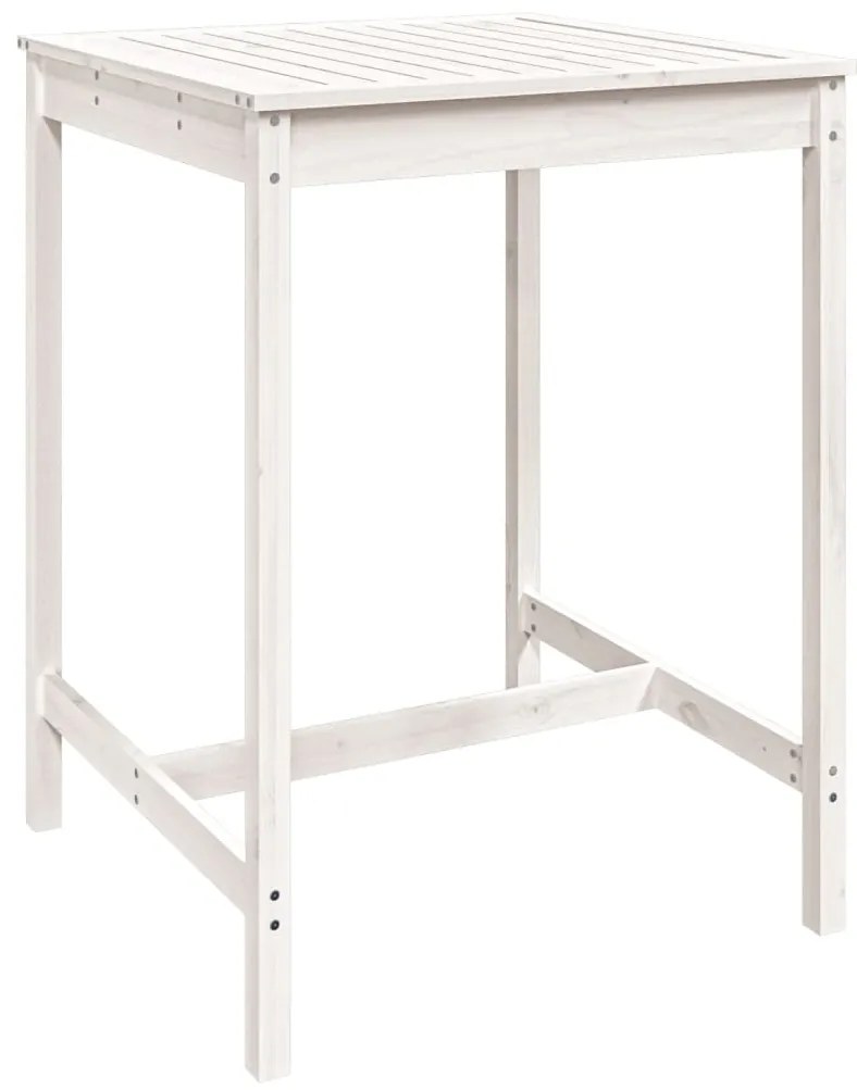 5 pcs conjunto de bar para jardim pinho maciço branco