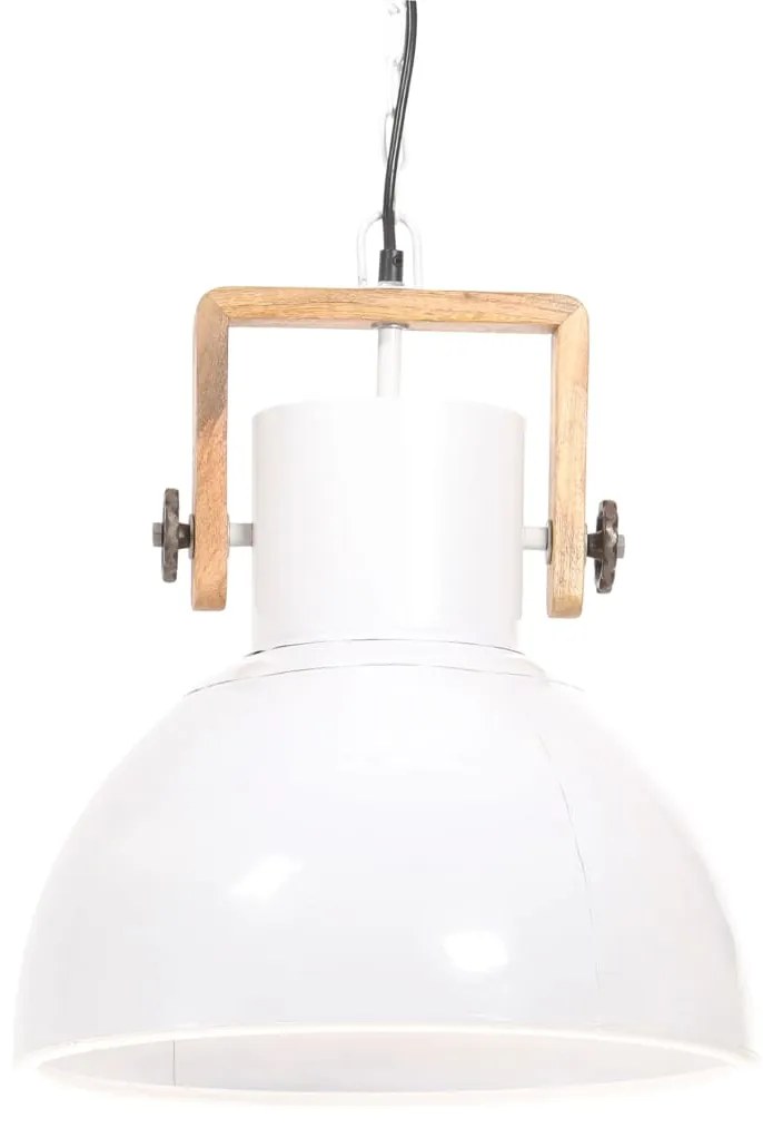 Candeeiro suspenso industrial redondo 25 W 40 cm E27 branco