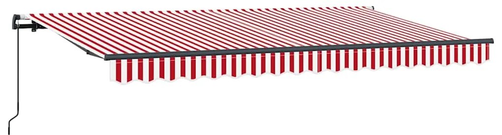 Toldo Retrátil Manual Vermelho e Branco e Antracite