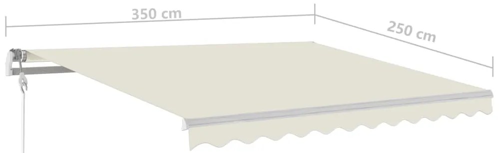 Toldo retrátil manual com postes 3,5x2,5 m cor creme