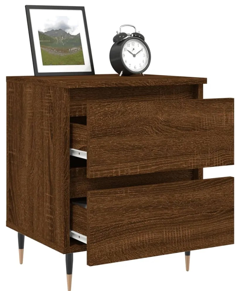 Mesa cabeceira 40x35x50 cm derivados madeira carvalho castanho