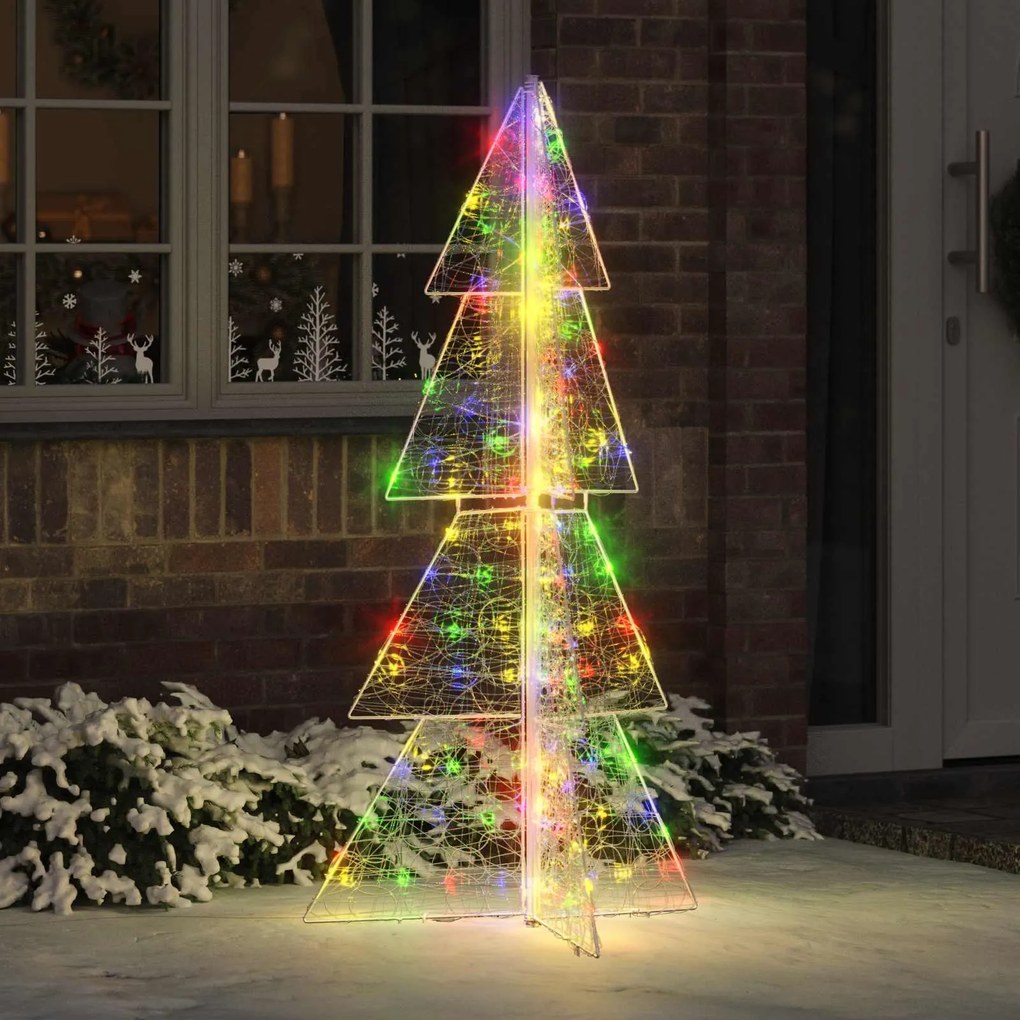vidaXL Árvore de Natal com 160 LEDs Multicolor 150 cm Acrílo