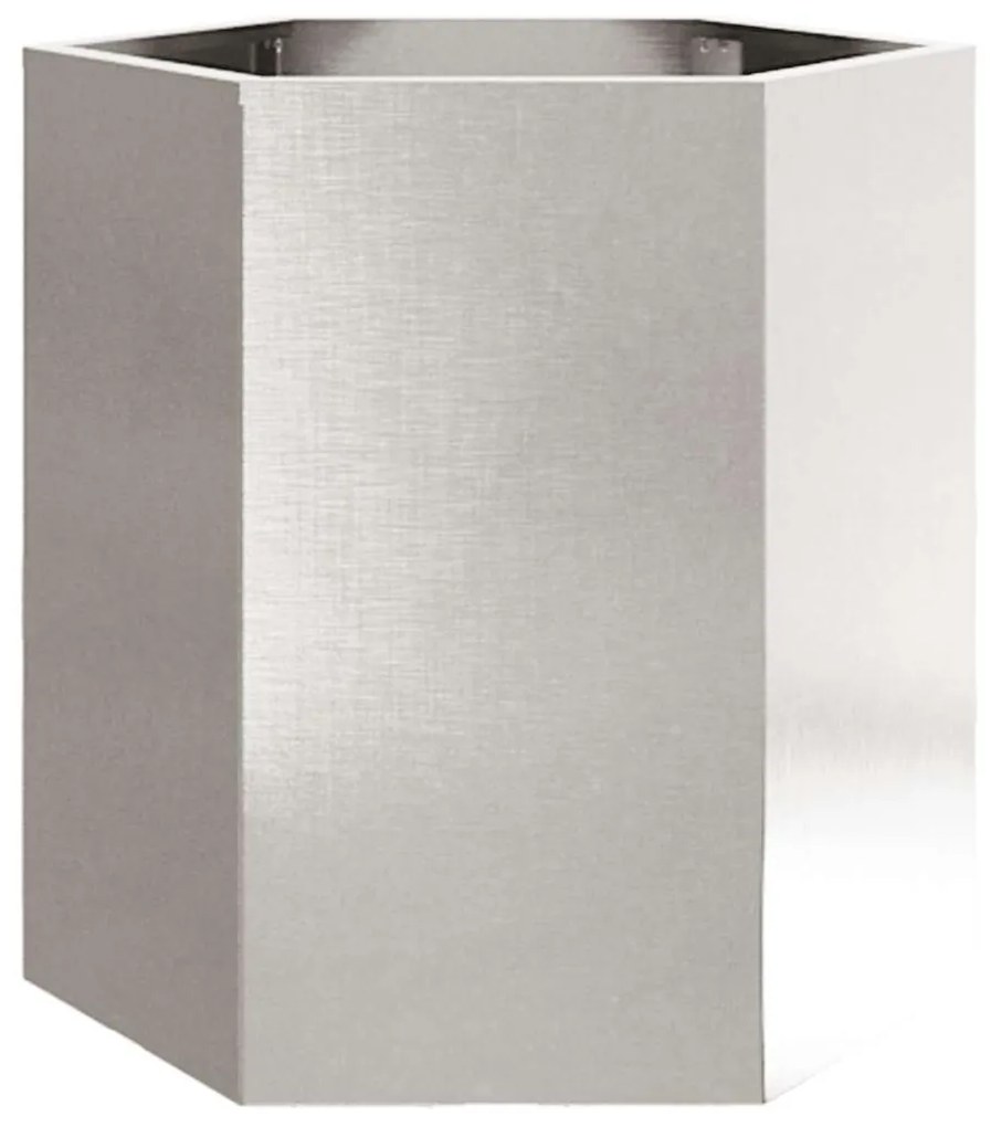 Vasos floreiras de jardim 2 pcs hexagonal 46x40x45 cm aço inox.