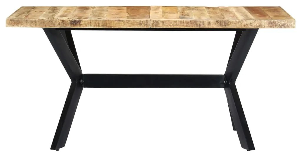 Mesa de jantar 160x80x75 cm madeira de mangueira áspera maciça
