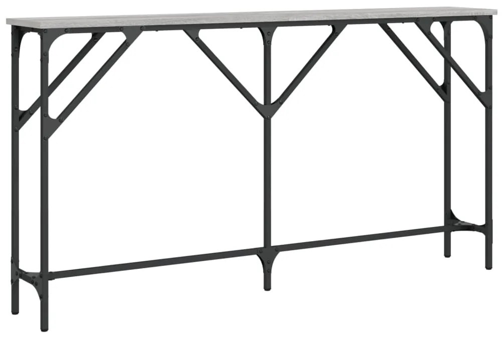 Mesa consola 140x23x75 cm derivados de madeira cinzento sonoma