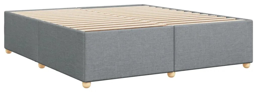 Estrutura de cama sem colchão 200x200 cm tecido cinzento-claro