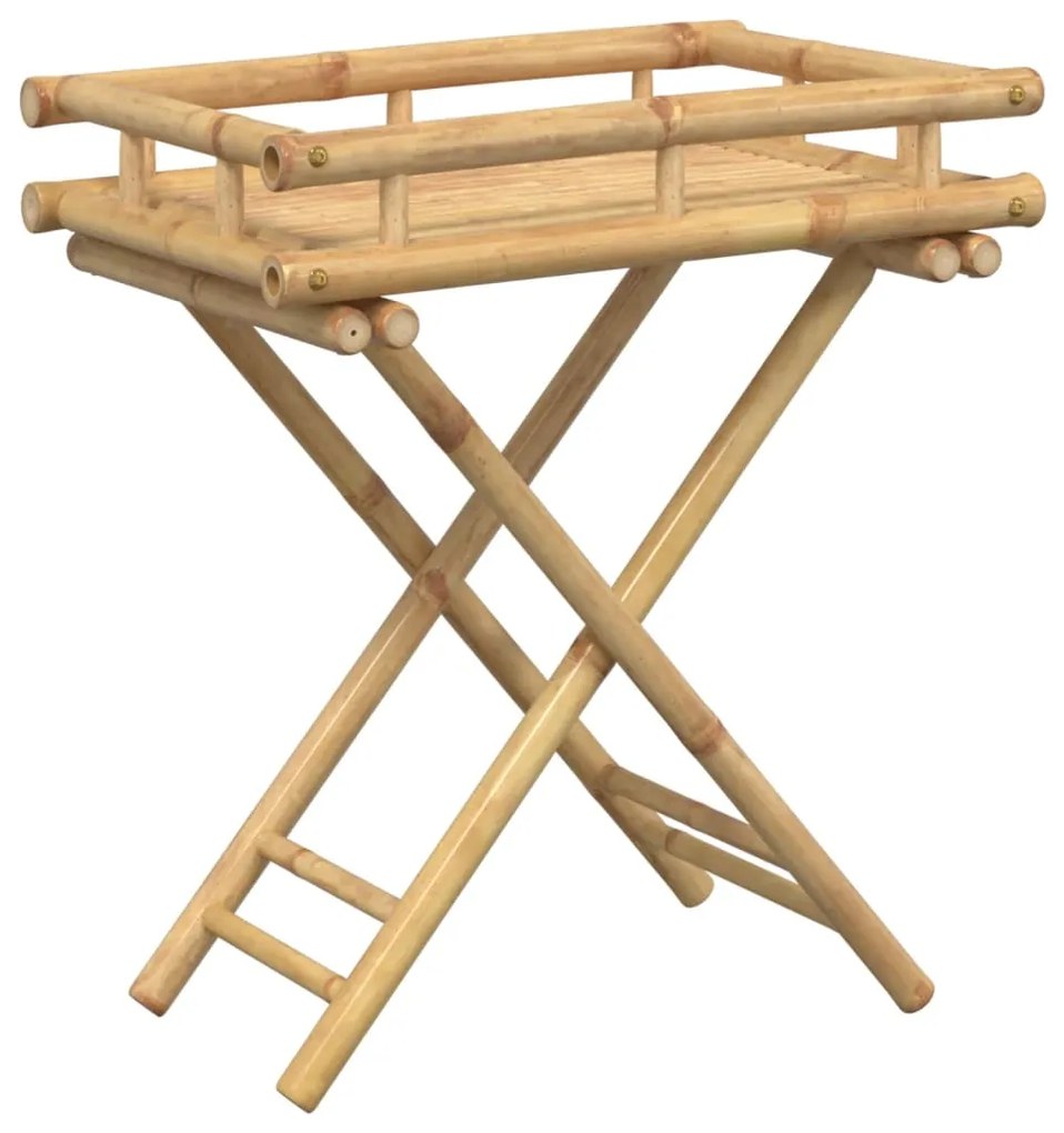 Mesa tabuleiro dobrável 60x40x68 cm bambu