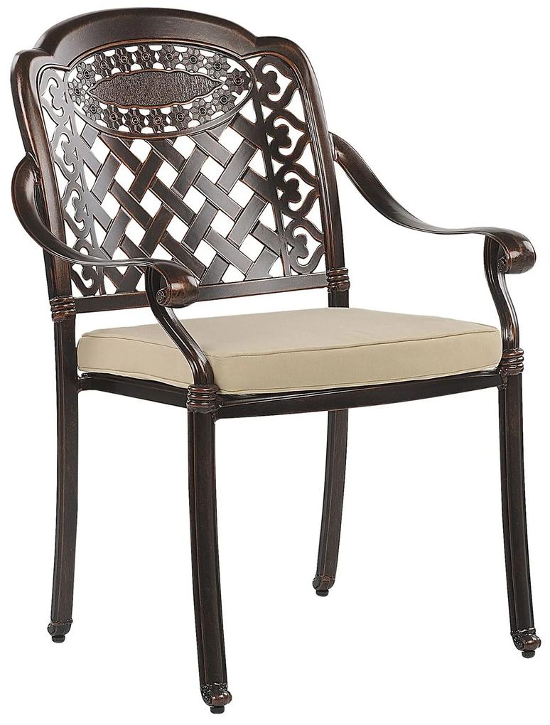 Conjunto de 4 cadeiras de jardim em alumínio castanho escuro MANFRIA Beliani