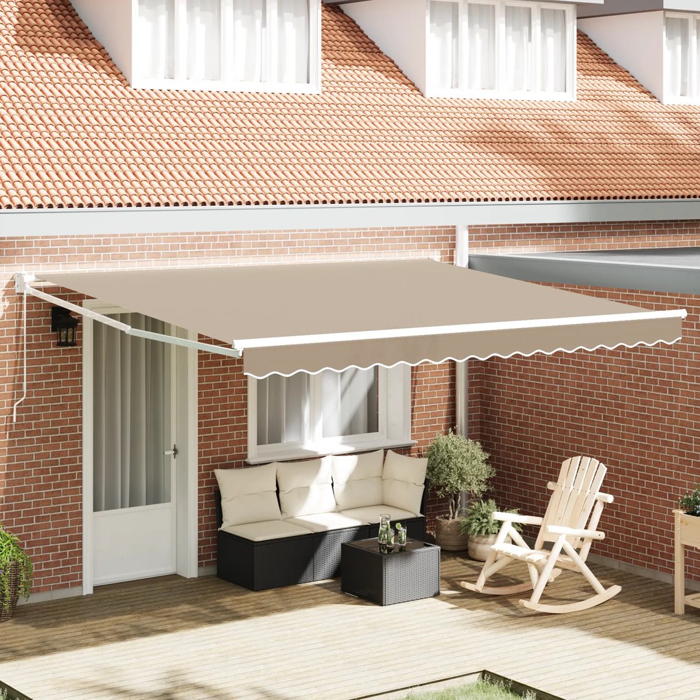 Toldo Retrátil Manual vidaXL Bege 400x300 cm