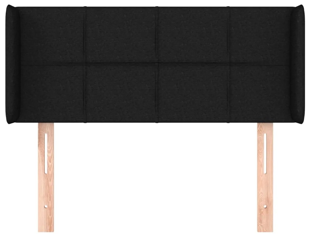 Cabeceira de cama c/ abas tecido 103x16x78/88 cm preto