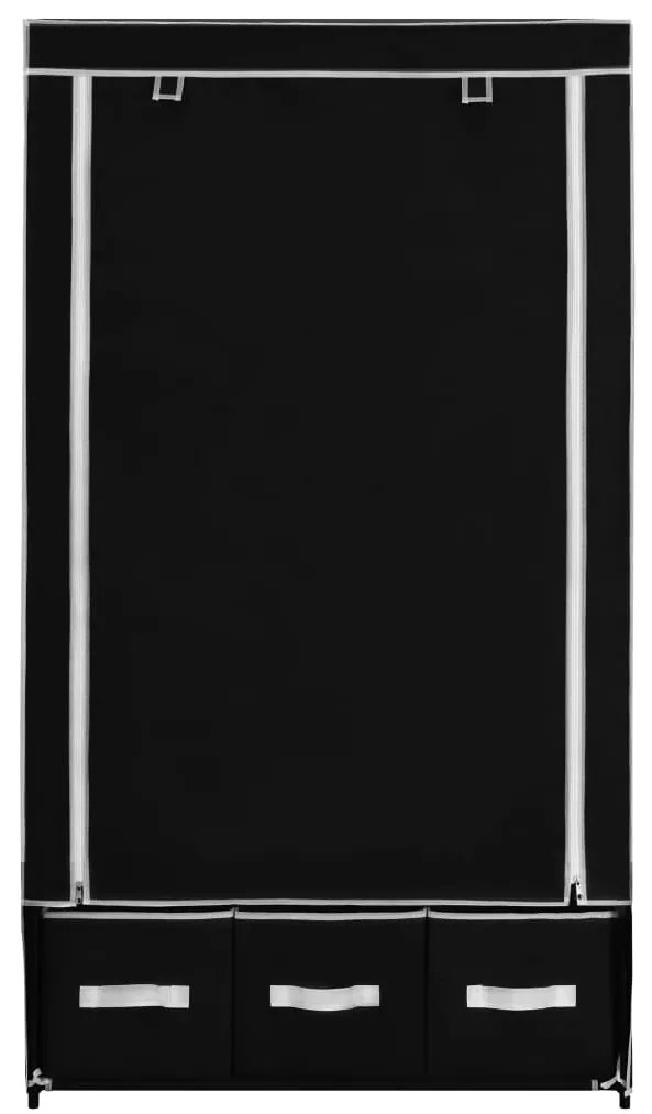 Roupeiro 87x49x159 cm tecido preto
