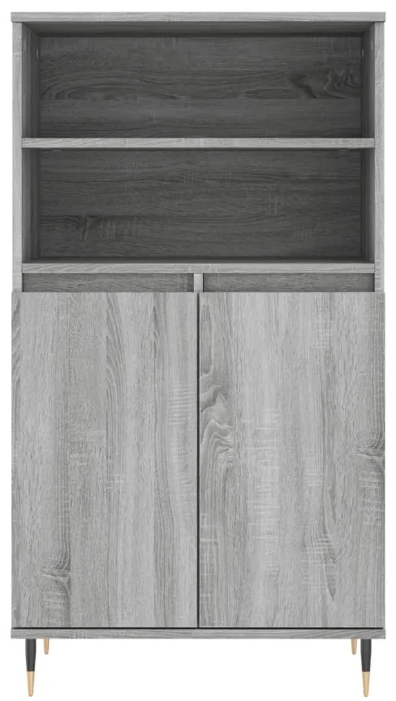 Aparador alto 60x36x110 cm derivados de madeira cinzento sonoma