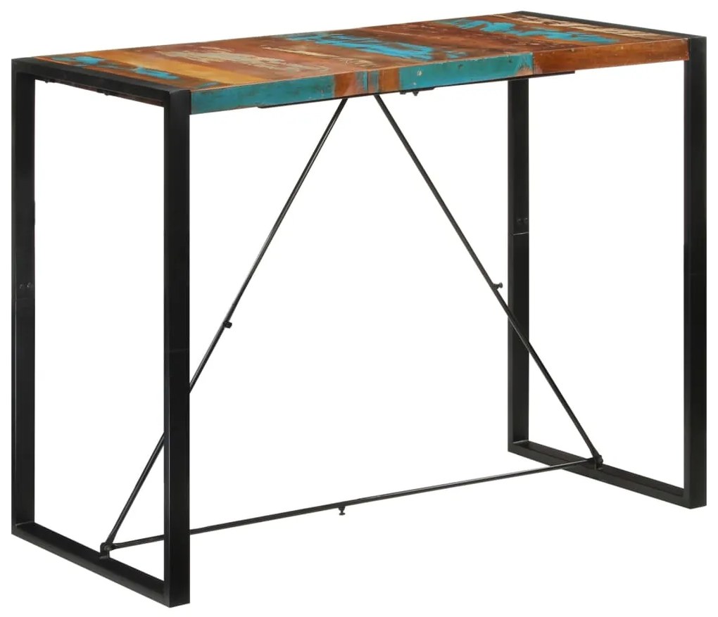 Mesa de bar 140x70x110 cm madeira recuperada maciça
