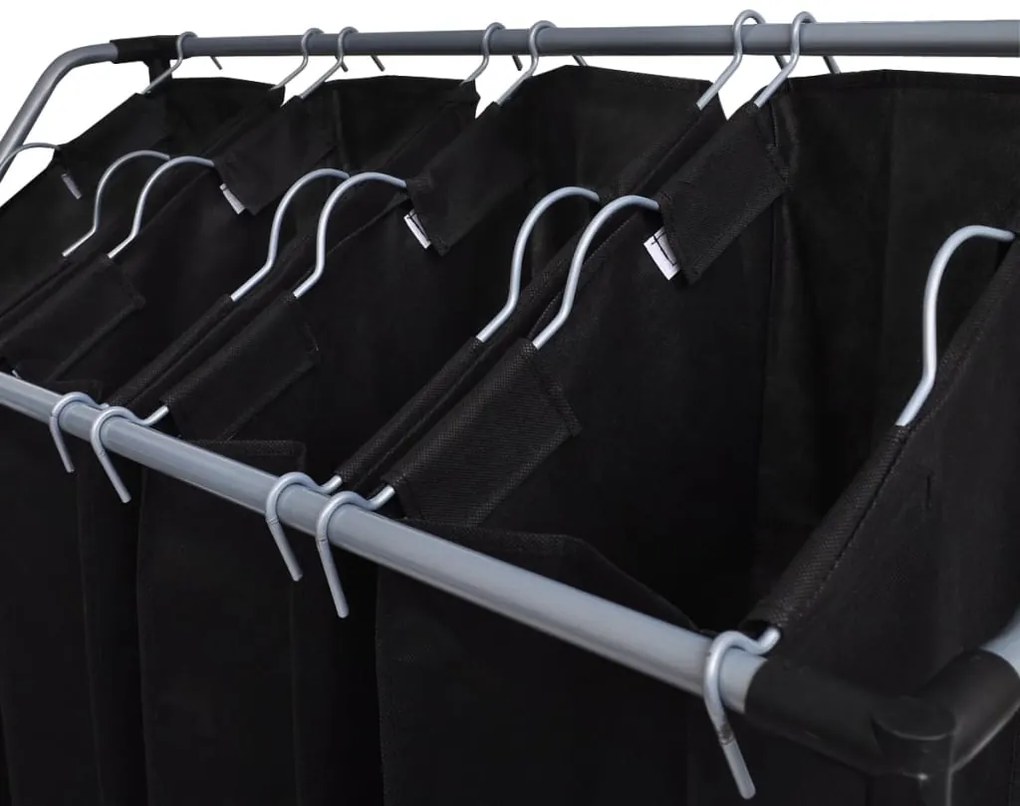 Separadores de roupa suja com sacos 2 pcs preto e cinzento