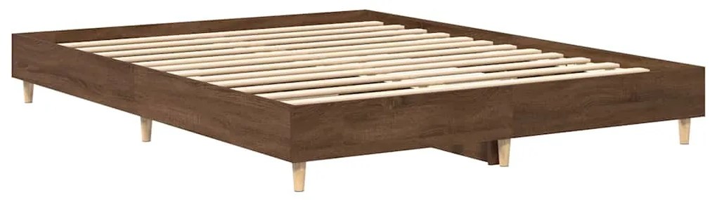 Estrutura cama sem colchão 140x200 cm carvalho castanho