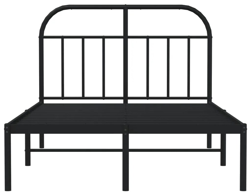 Estrutura de cama com cabeceira 120x200 cm metal preto