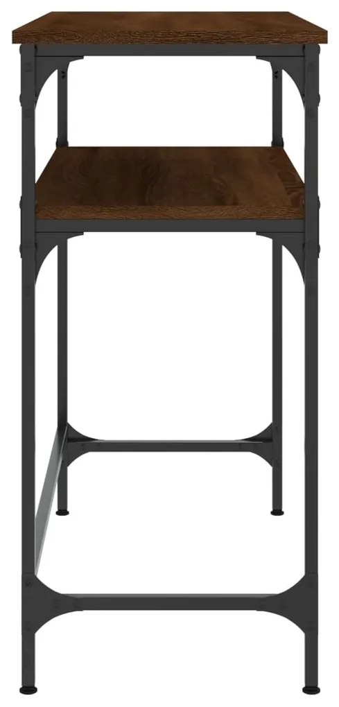 Mesa consola 75x35,5x75 cm derivados madeira carvalho castanho