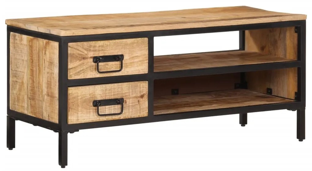 vidaXL Móvel de TV 90x35x40 cm madeira mangueira áspera maciça
