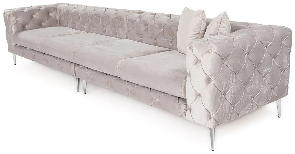 Sofá de 4 Lugares Como – Cinzento Claro – 344x90x72 cm