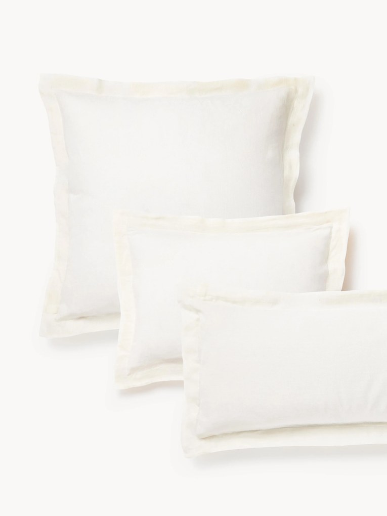 Fronha de almofada em linho com bainha elevada Linna