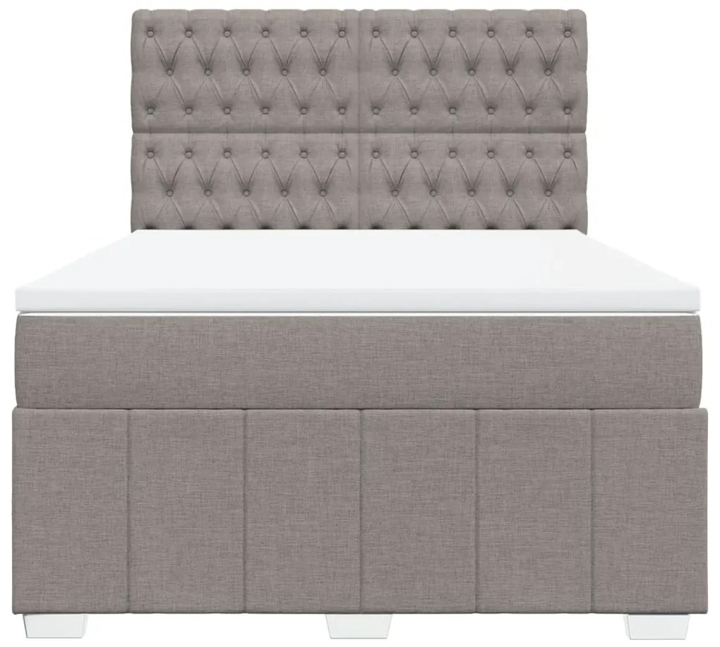 Cama com molas/colchão 140x190 cm tecido castanho-acinzentado