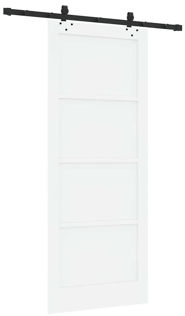 Porta Deslizante com Conjunto de Ferragens 'ORKDAL'Branco de Madeira M