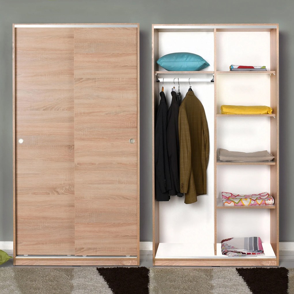 Roupeiro "Zenith" – Carvalho Sonoma – 94 x 182 x 52 cm – Design Modern