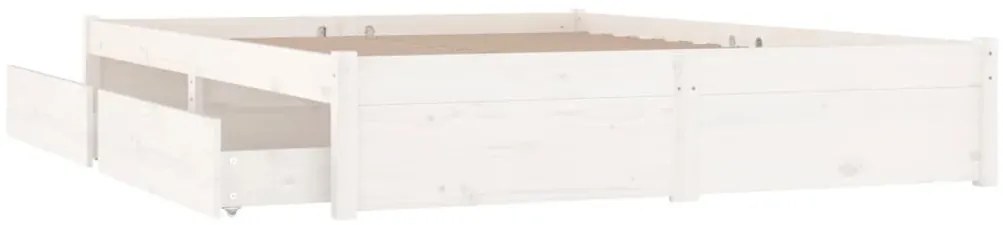 Estrutura de cama com gavetas 150x200cm tamanho King branco