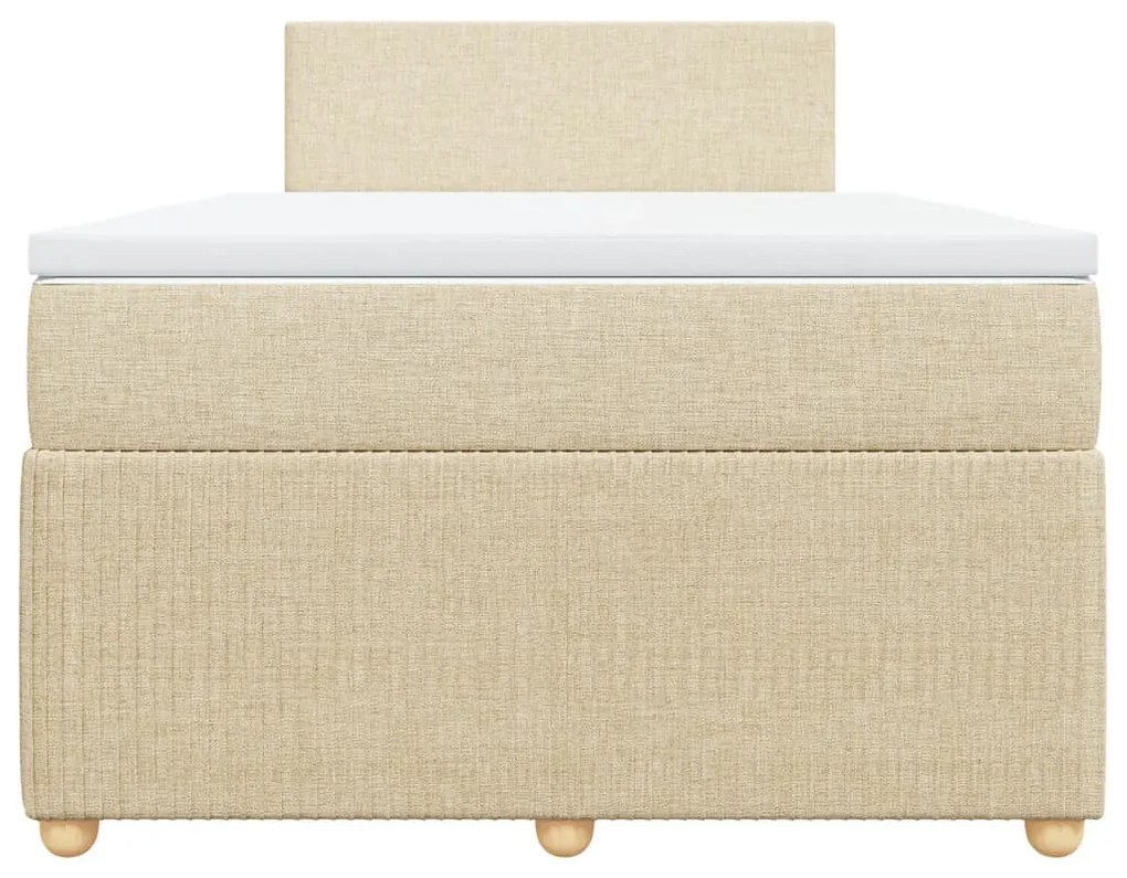 Cama boxspring com colchão 120x190 cm tecido cor creme