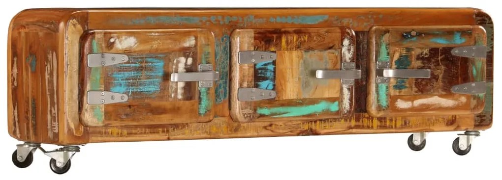 Móvel de TV 120x30x37 cm madeira recuperada maciça