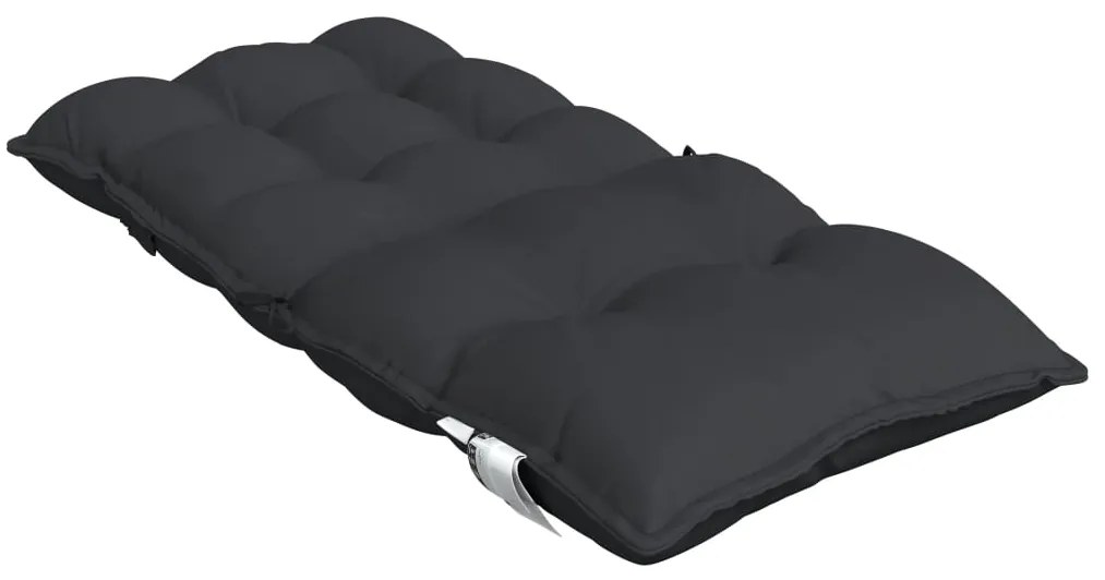 Almofadões cadeira encosto baixo 6 pcs tecido oxford preto