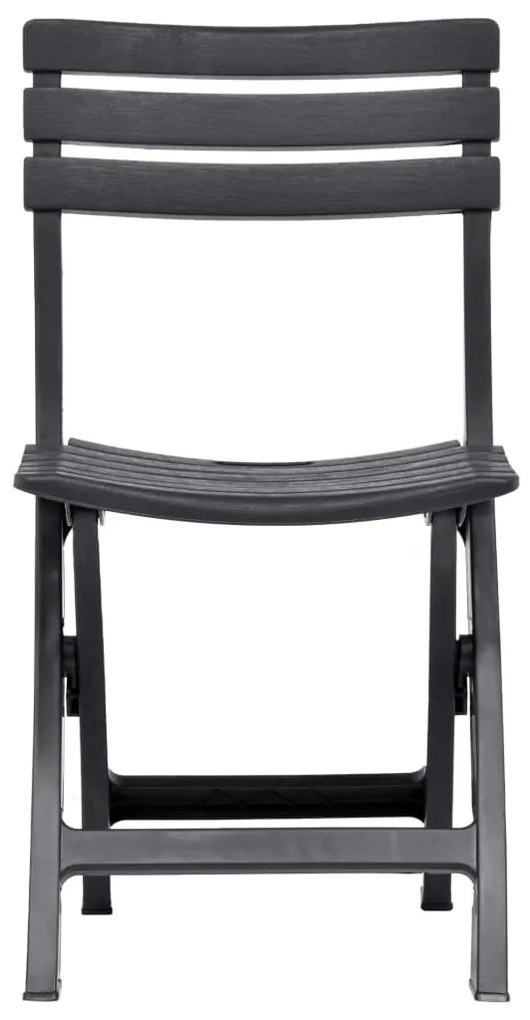 Cadeiras de jardim dobráveis 2 pcs plástico antracite