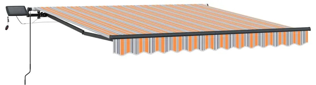 Toldo Retrátil Manual com Faixa Multicolorida LED 350x250 cm