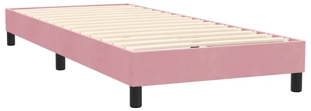 Cama com molas/colchão 80x220 cm veludo rosa