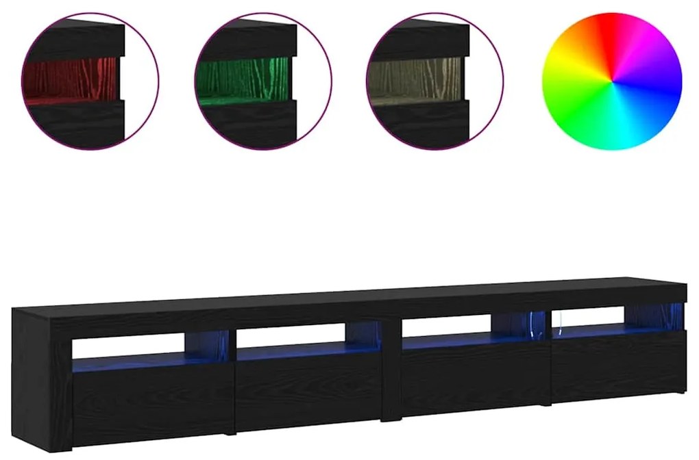 Conjunto de Armário de TV vidaXL de 3 Peças com Luzes LED Carvalho Pre