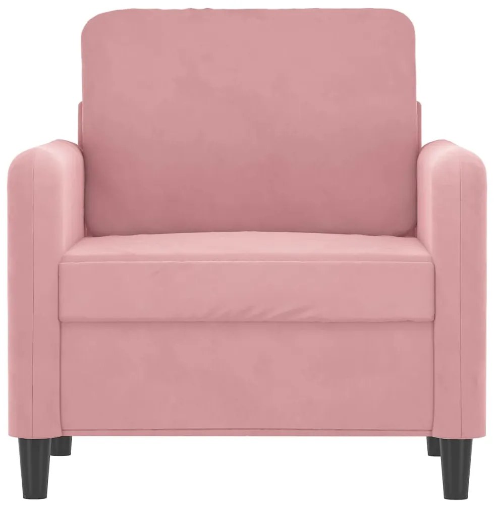 Poltrona 60 cm veludo rosa