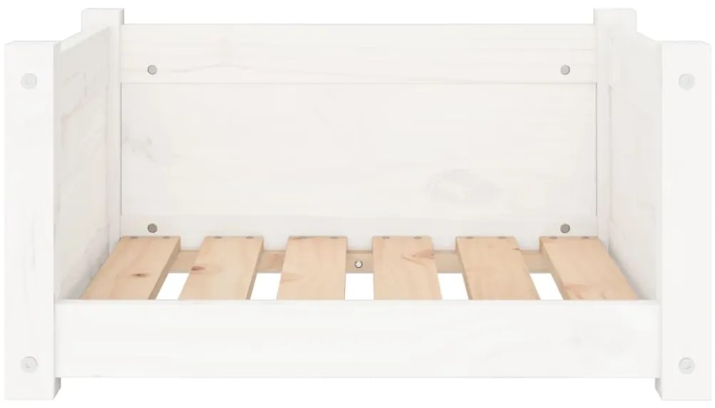 Cama para cães 55,5x45,5x28 cm madeira de pinho maciça branco