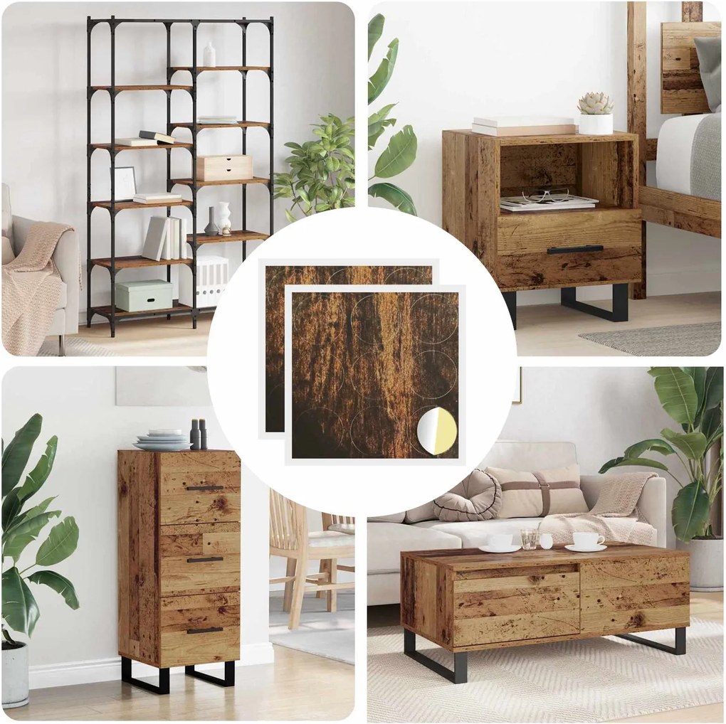 vidaXL Capa de Parafuso Autoadesiva 2 pcs Madeira antiga Ø 20 x 0,5 mm