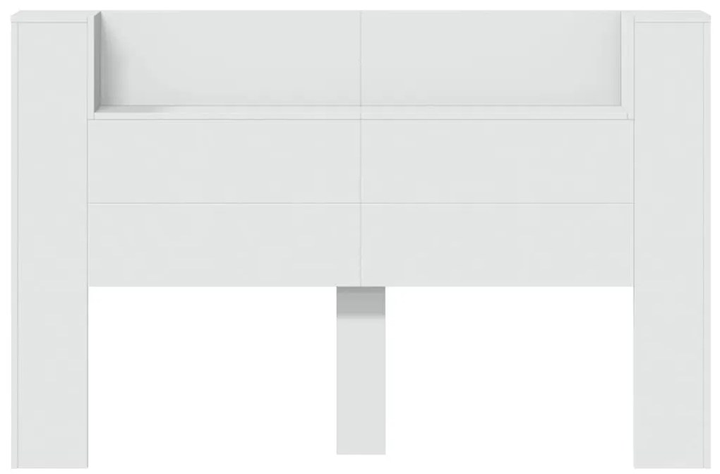 Armário de cabeceira com luzes LED 160x16,5x103,5 cm branco