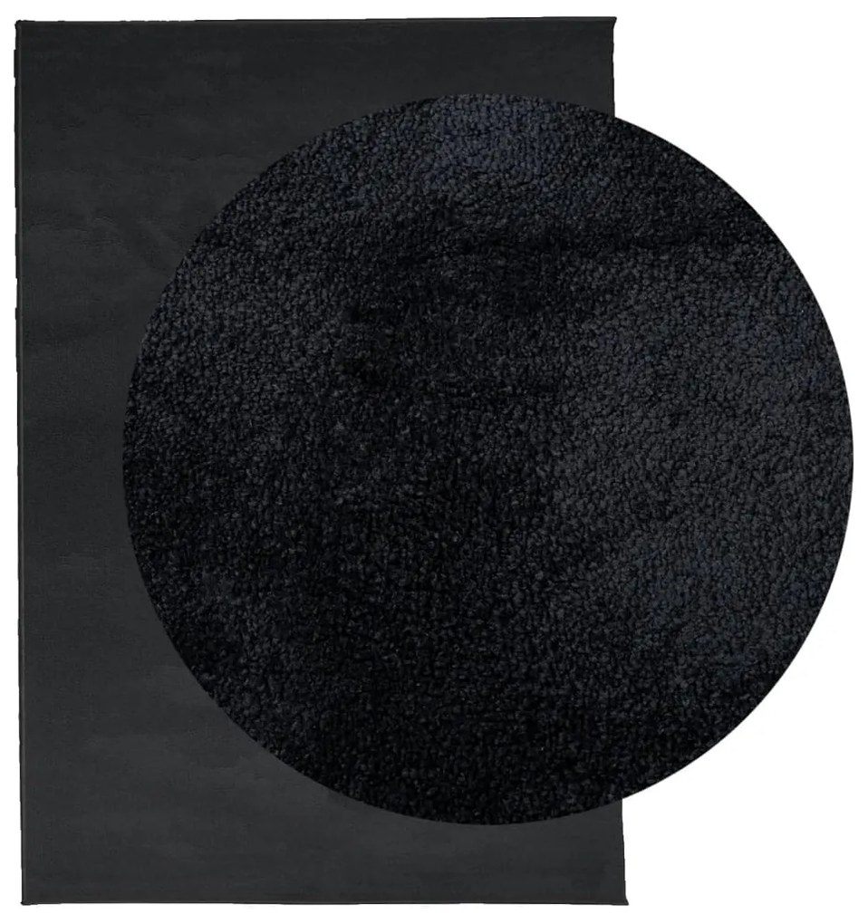 Tapete de pelo curto OVIEDO 200x280 cm preto